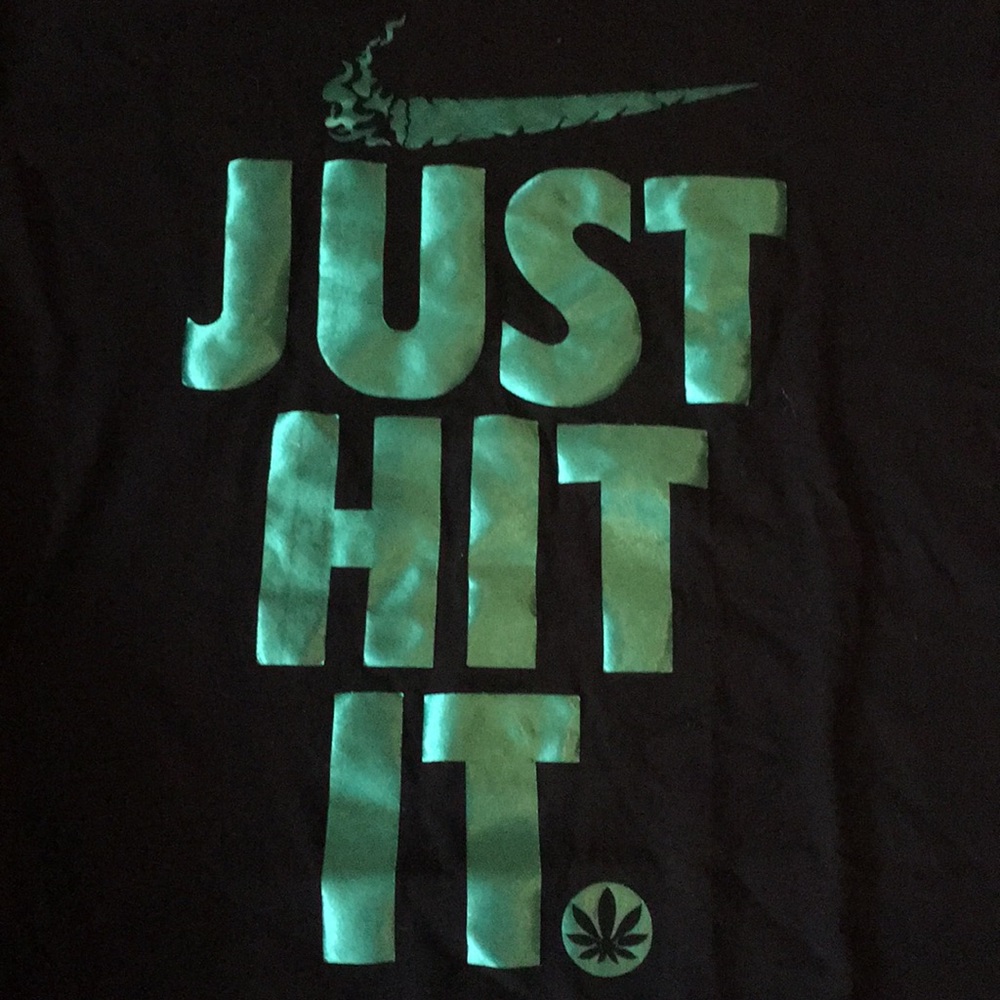 5 Pro Athletic L Cotton Tee Black & Green Nike-ish